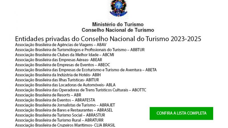 ABRAJET integra o Conselho Nacional do Ministério do Turimso Gestão 2023/2025