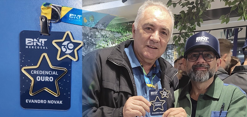 Jornalista Evandro Novak recebe Credencial Ouro da BNT Mercosul