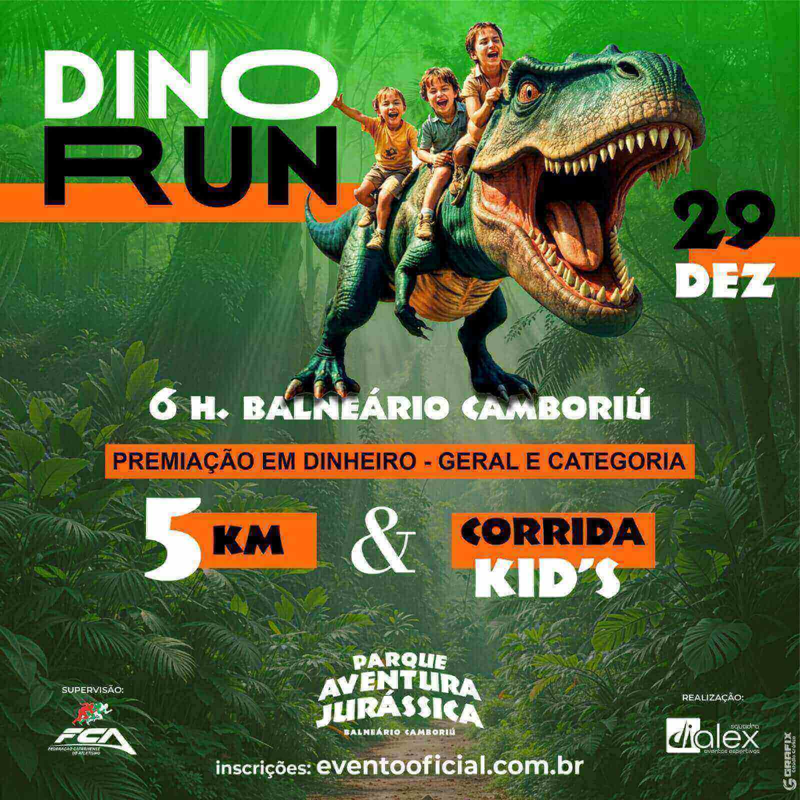 DinoRun: corra para encerrar o ano em grande estilo em Balneário Camboriú (SC)