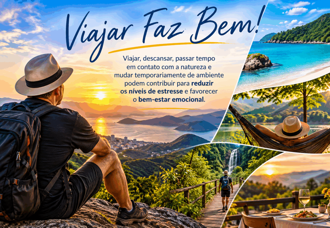 Viajar reduz níveis de estresse e favorece bem-estar emocional